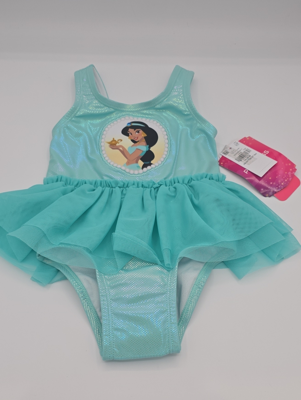 Disney Girls Aqua Jasmine One-Piece Swim Dress